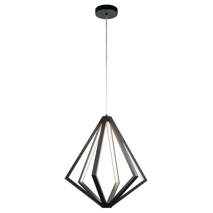 Elan Everest 6 Lt LED Chandelier 1 Tier Medium, Matte Black/Etched - 84090