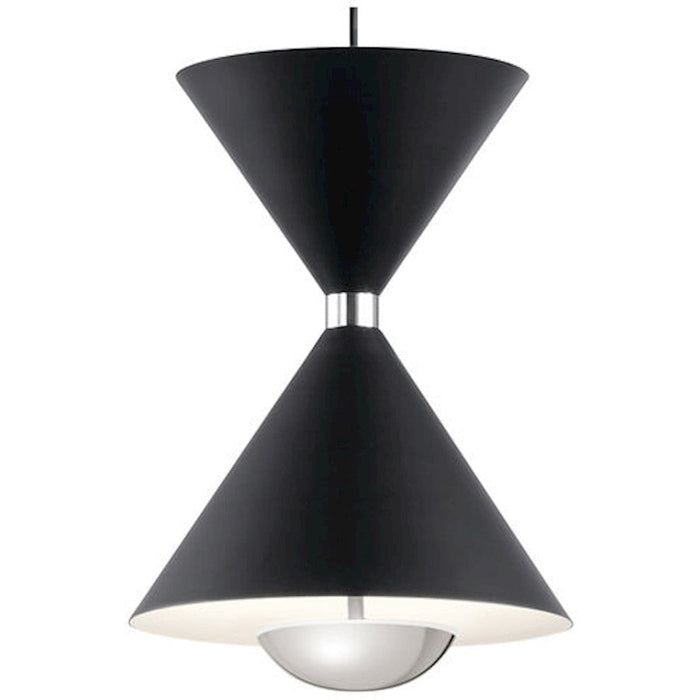 Elan Kordan 1 Light LED Mini Pendant, Matte Black/Clear Polycarbonate