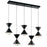 Elan Kordan 5 Lt LED Linear Chandelier, Matte Black/Polycarbonate - 84113