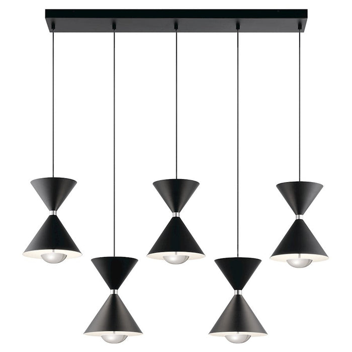 Elan Kordan 5 Lt LED Linear Chandelier, Matte Black/Polycarbonate