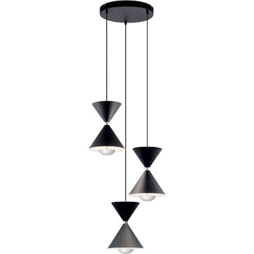 Elan Kordan 3 Light LED Cluster Pendant, Matte Black/Polycarbonate/Clear - 84114