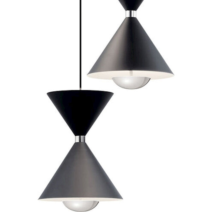 Elan Kordan 3 Light LED Cluster Pendant, Matte Black/Polycarbonate/Clear