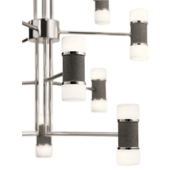 Elan Vey LED Chandelier Multi Tier, Nickel/Satin Etched