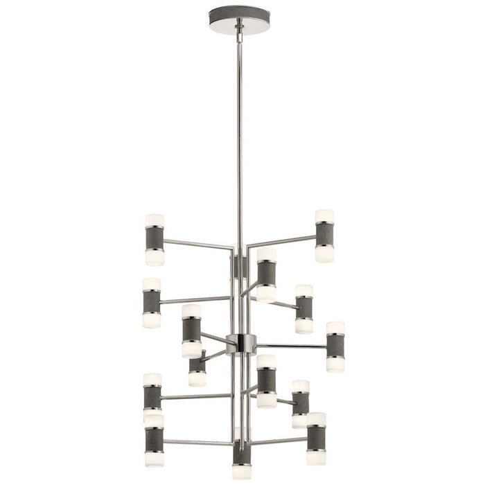 Elan Vey LED Chandelier Multi Tier, Nickel/Satin Etched