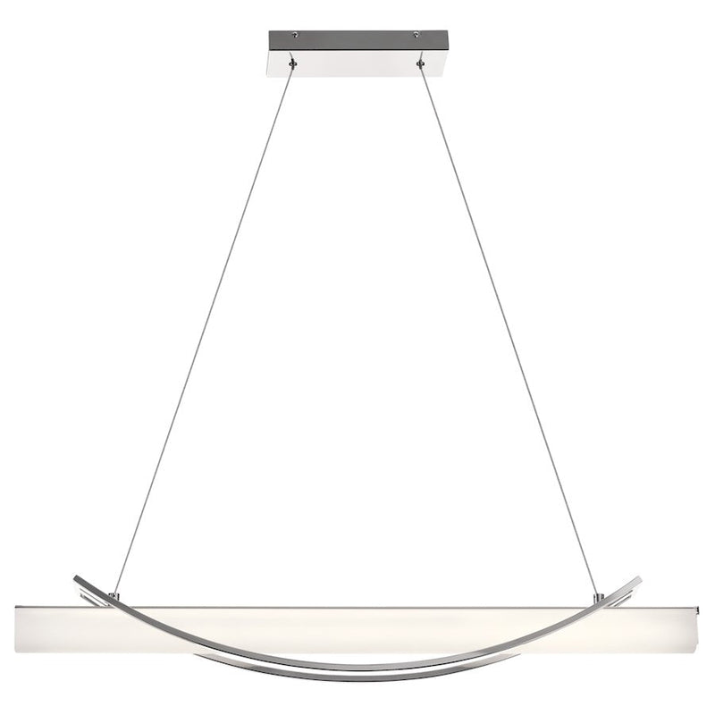 Elan Rowan LED Linear Chandelier, Chrome/Etched Painted White