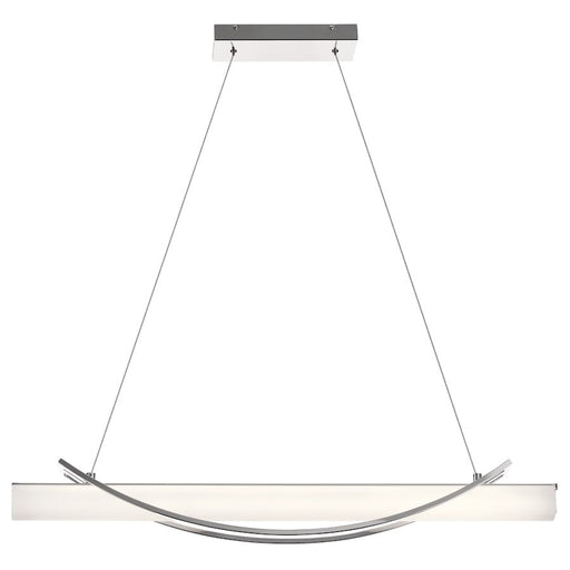 Elan Rowan LED Linear Chandelier, Chrome/Etched Painted White