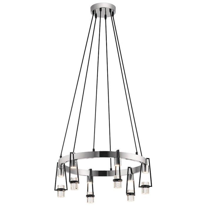 Elan Ayse 6 Light LED Chandelier, Matte Black/Clear Bubble Crystal - 84126