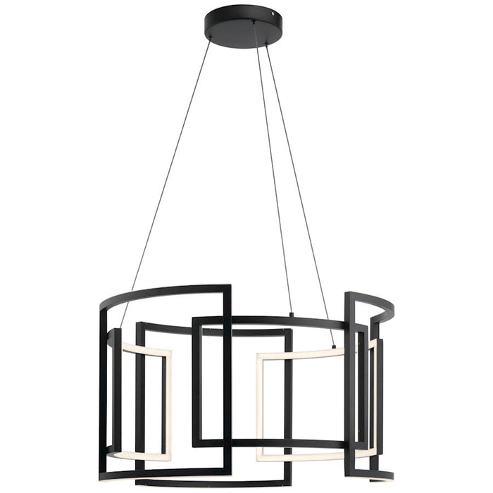 Elan Melko 9 Light 19" LED Chandelier, Black/White Acrylic - 84134