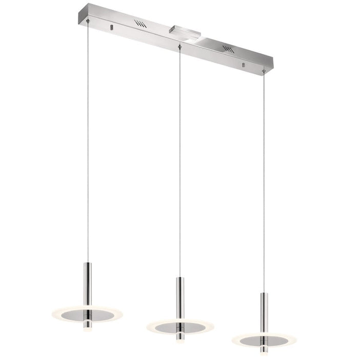 Elan Korfu 3 Light LED Linear Chandelier , Chrome/Etched Acrylic