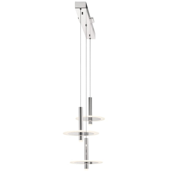 Elan Korfu 3 Light LED Linear Chandelier , Chrome/Etched Acrylic