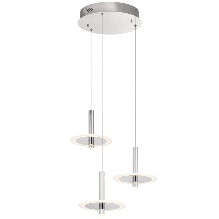 Elan Korfu 3 Light LED Cluster Pendant, Chrome/Etched Acrylic - 84140