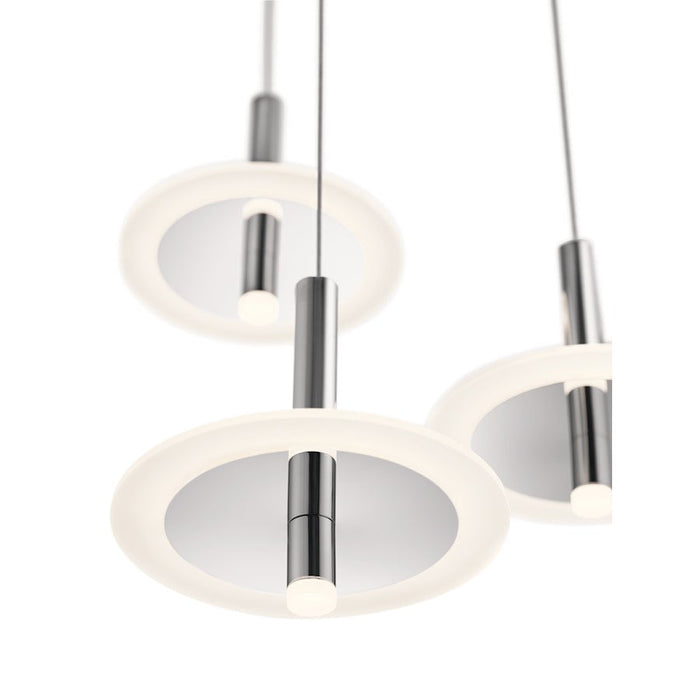 Elan Korfu 3 Light LED Cluster Pendant, Chrome/Etched Acrylic
