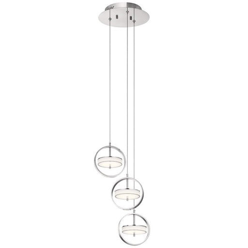 Elan Baylin 3 Light LED Cluster Pendant, Chrome/White Acrylic - 84145