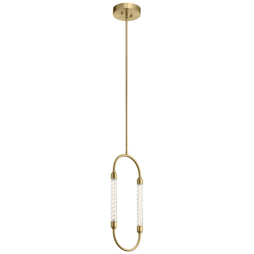 Elan Delsey 1 Light LED Mini Pendant, Champagne Gold/Clear Twisted - 84150