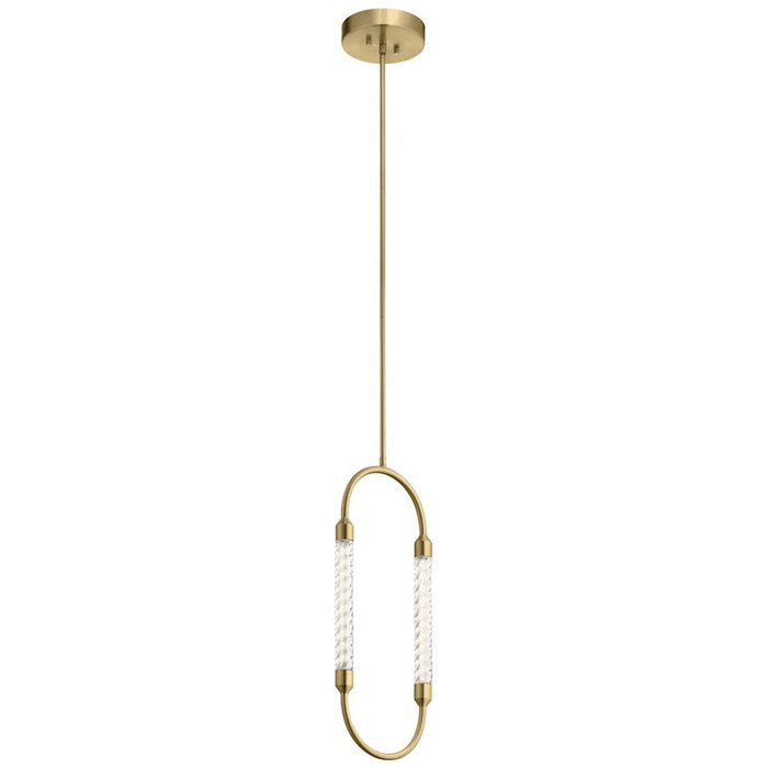 Elan Delsey 1 Light LED Mini Pendant, Champagne Gold/Clear Twisted - 84150