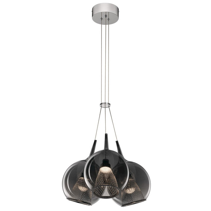 Elan Zin 3 Light LED Cluster Pendant, Chrome/Smoke - 84155