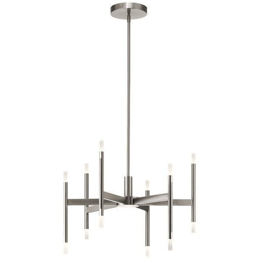 Elan Kizette 6 Light LED Chandelier 1 Tier Medium, Brushed Nickel/Etched - 84175