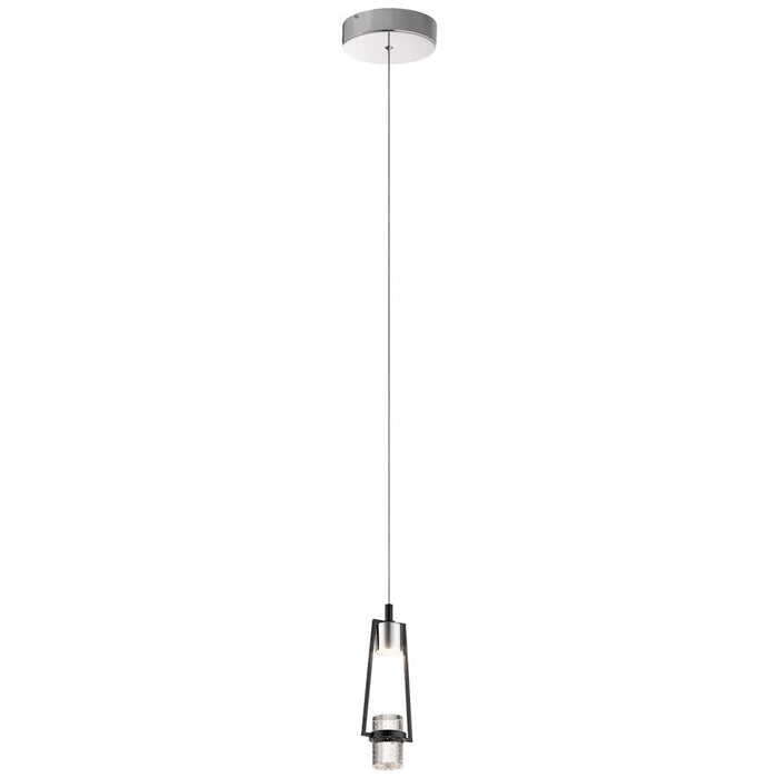 Elan Ayse LED Mini Pendant, Matte Black/Clear Bubble Crystal - 84188