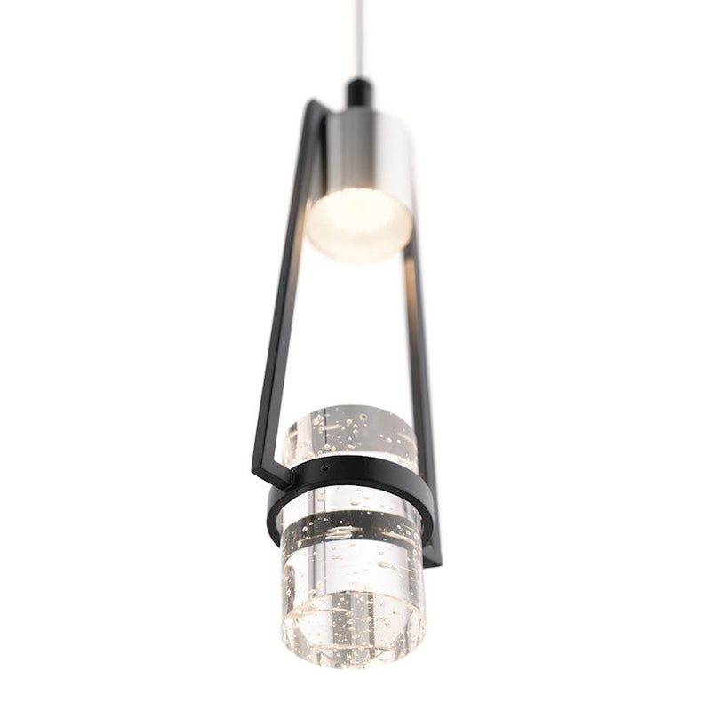 Elan Ayse LED Mini Pendant, Matte Black/Clear Bubble Crystal