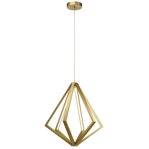 Elan Everest 6 Lt LED Chandelier 1 Tier Medium, Gold/Etched Acrylic - 84199