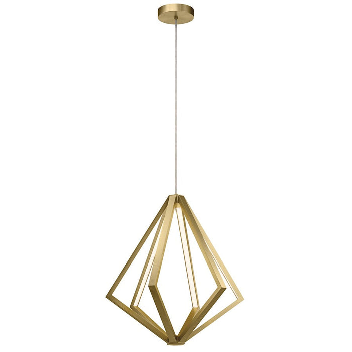 Elan Everest 6 Lt LED Chandelier 1 Tier Medium, Gold/Etched Acrylic - 84199