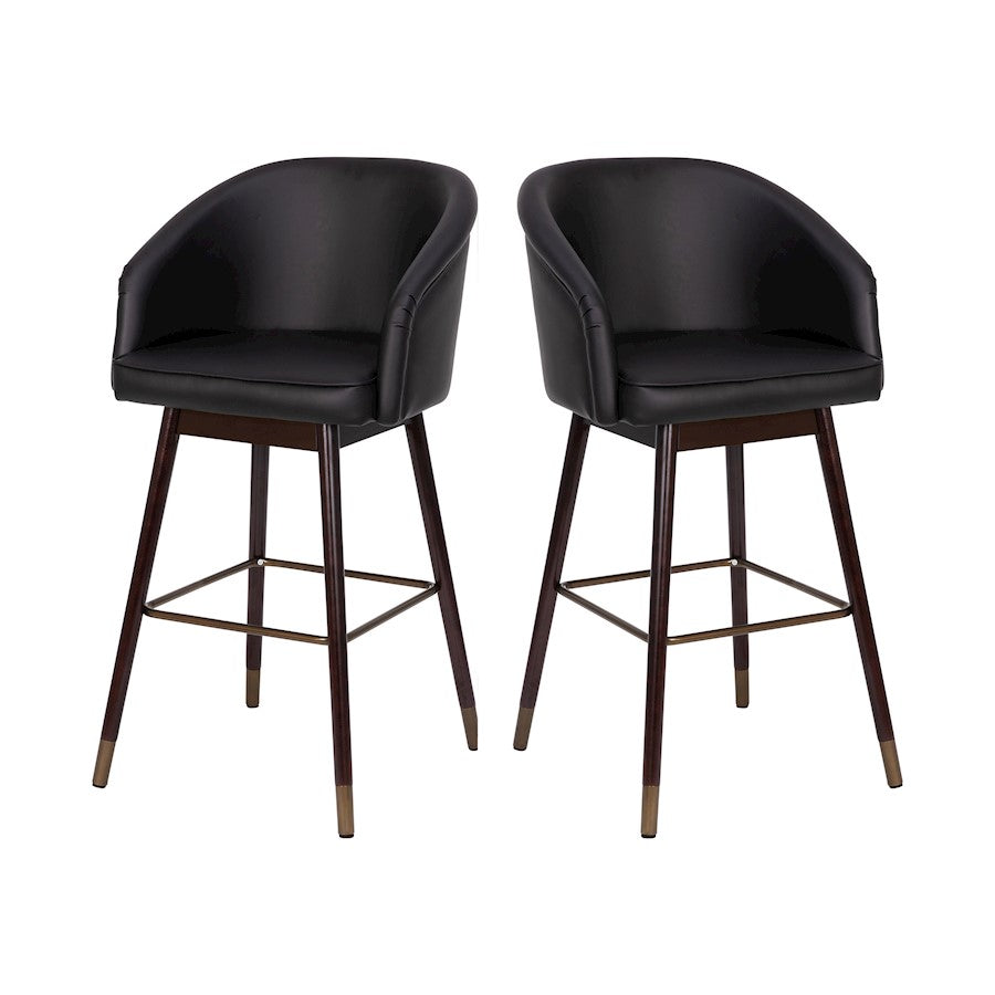 Flash Furniture Margo Barstool, Pack Of 2, Black - 2-AY-1928-30-BK-GG