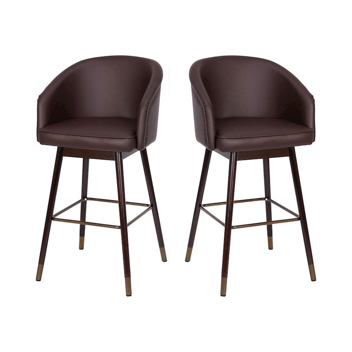 Flash Furniture Margo Barstool, Pack Of 2, Brown - 2-AY-1928-30-BR-GG