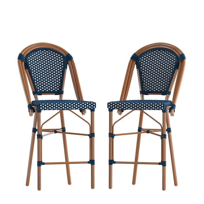 Flash Bordeaux Set of 2, Paris Chair, BK/WH - 2-SDA-AD642001-CS-NVYWH-NAT-GG