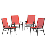 Flash Brazos Patio Stack Chair, Pack of 4, Red - 4-JJ-303C-RD-GG