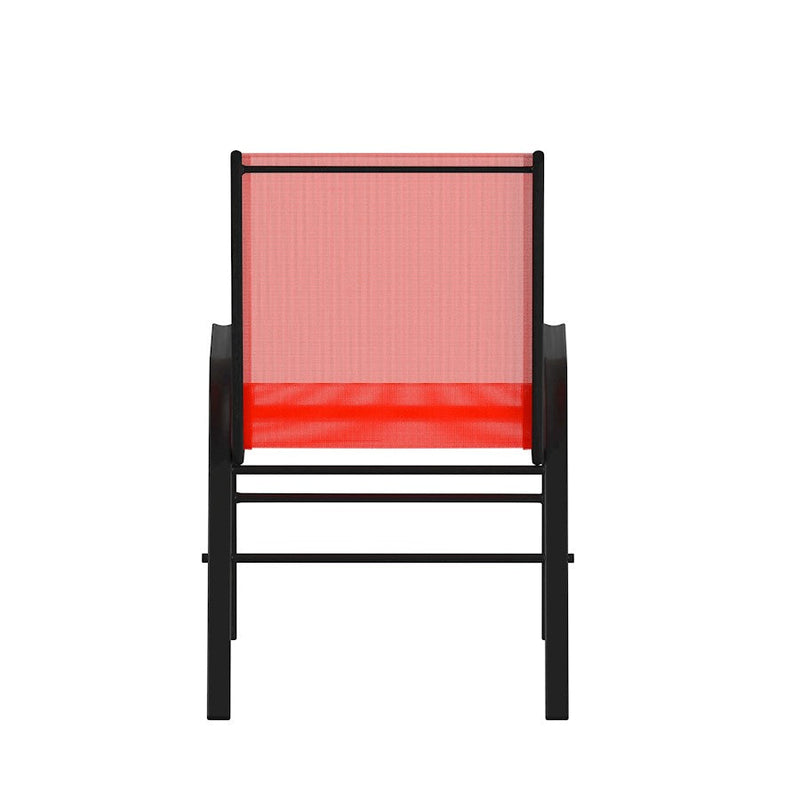 Flash Brazos Patio Stack Chair, Pack Of 4, Red