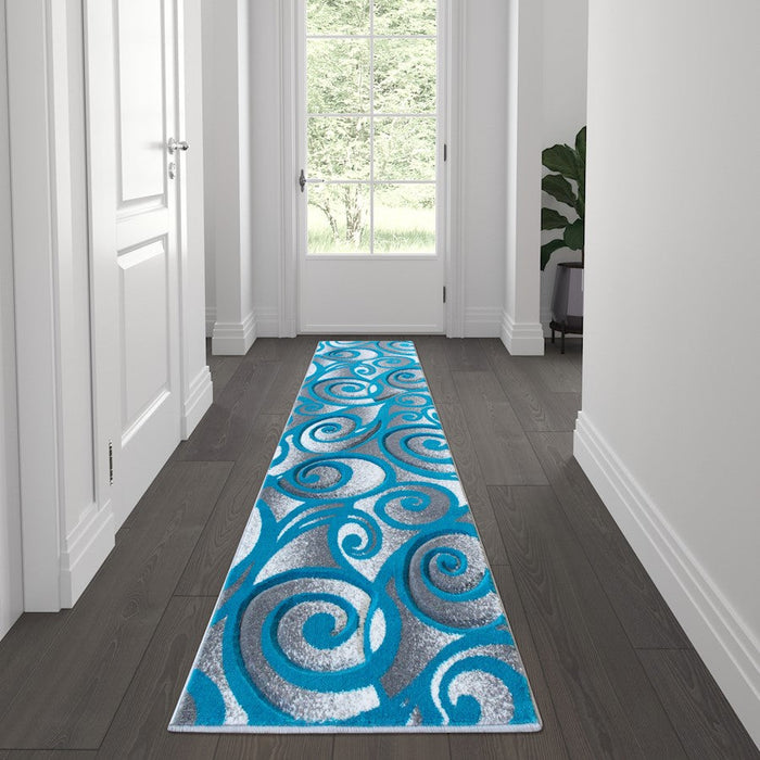 Flash Furniture Willow 2' X 7' Area Rug, Turquoise