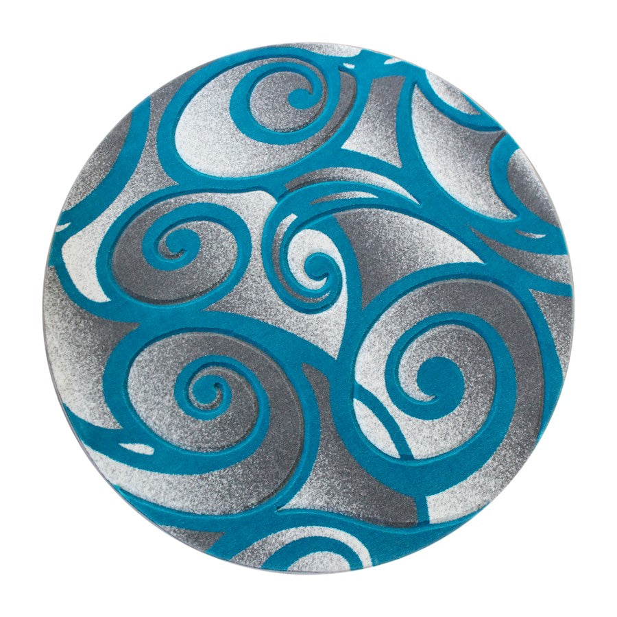 Flash Furniture Willow 6X6 Round Area Rug, Turquoise - ACD-RG241-66-TQ-GG