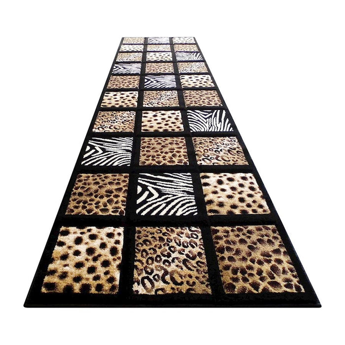 Flash Furniture Menagerie 3' X 10' Animal Print Rug, BK - ACD-RG3055-310-BK-GG