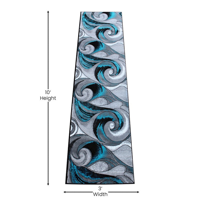 Flash Furniture Tellus Wave Rug, Turquoise