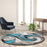 Flash Furniture Tellus Wave Area Rug, Turquoise