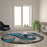 Flash Furniture Tellus Wave Area Rug, Turquoise