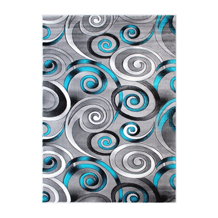 Flash Furniture Masie 5X7 Swirl Area Rug, Turquoise - ACD-RG414-57-TQ-GG