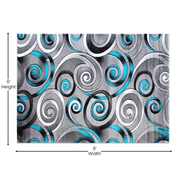 Flash Furniture Masie Swirl Area Rug, Turquoise