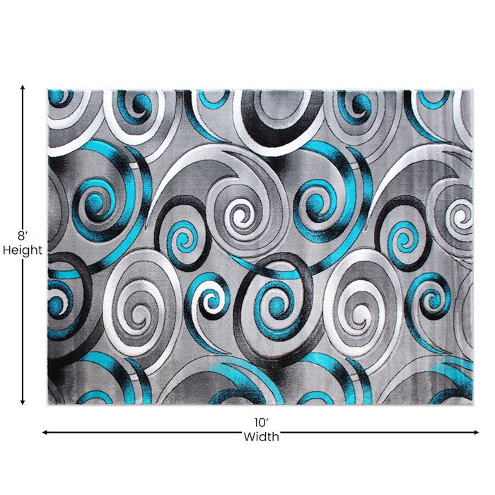 Flash Furniture Masie Swirl Area Rug, Turquoise