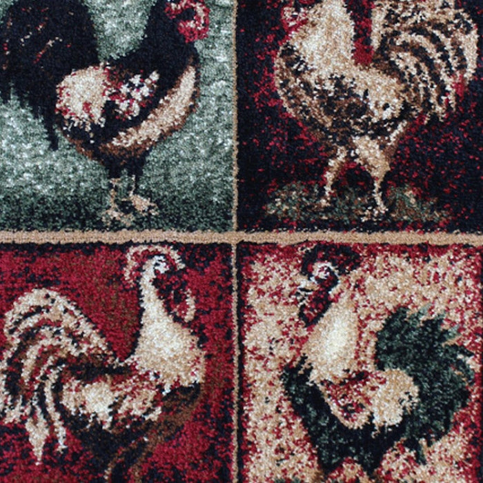 Flash Furniture Gallus 2X3 Rooster Area Rug, Black