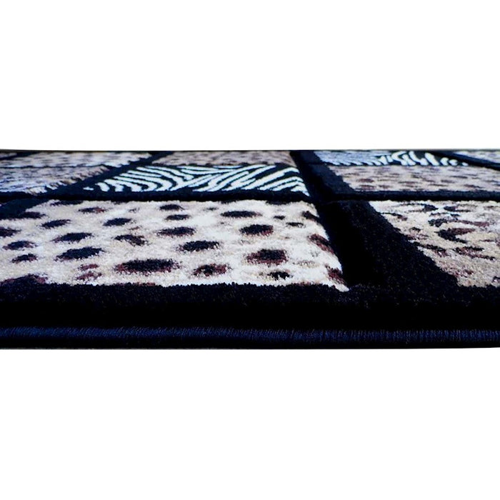 Flash Furniture Menagerie Animal Print Area Rug, Black