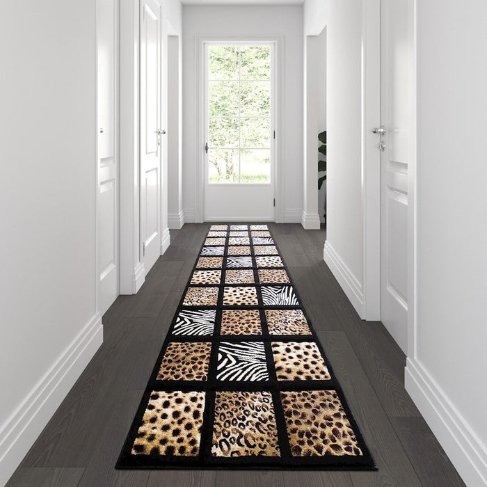 Flash Furniture Menagerie Animal Print Area Rug, Black