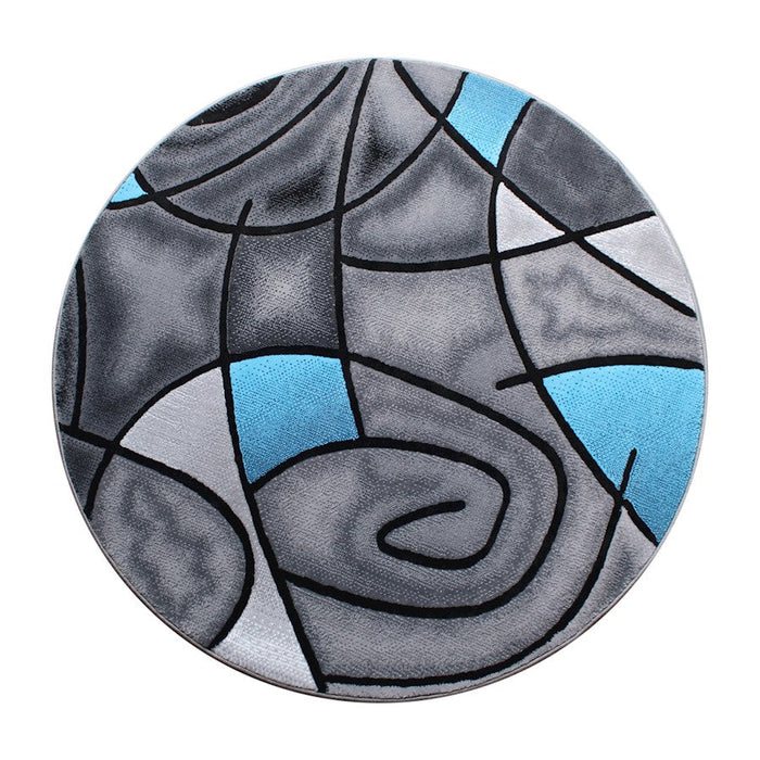 Flash Furniture Jubilee 5X5 Round Abstract Rug, Blue - ACD-RGTRZ860-55-BL-GG