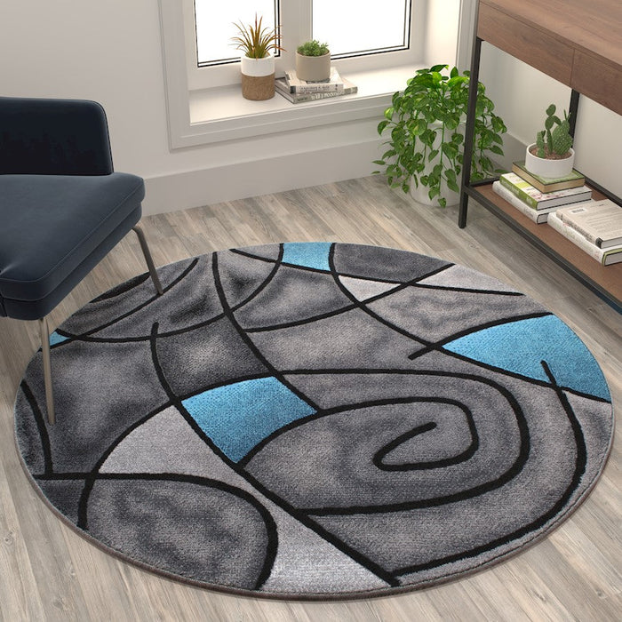 Flash Furniture Jubilee 5X5 Round Abstract Rug