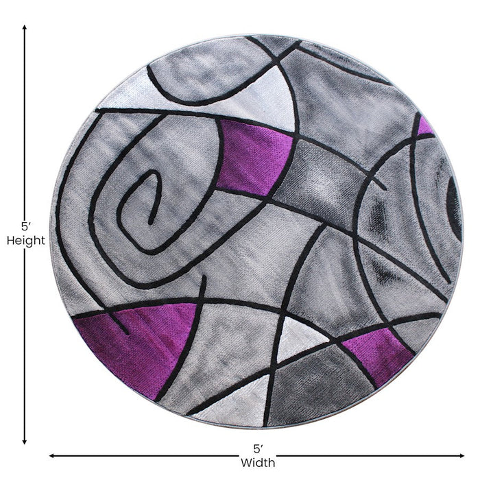 Flash Furniture Jubilee 5X5 Round Abstract Rug