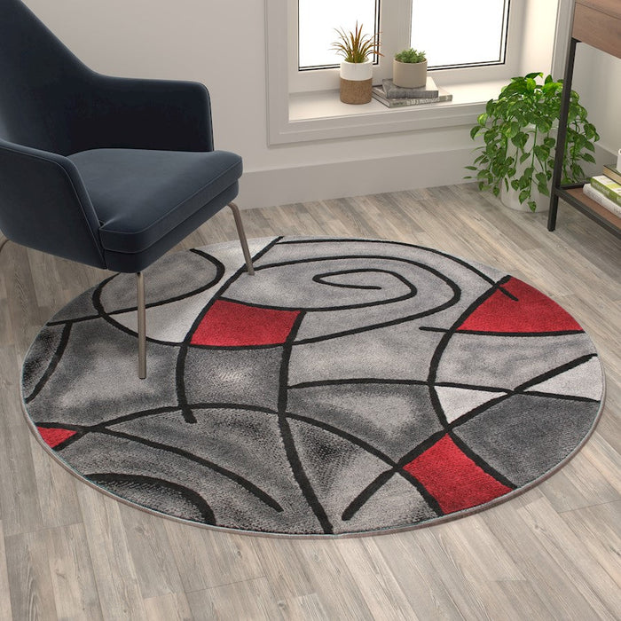 Flash Furniture Jubilee 5X5 Round Abstract Rug