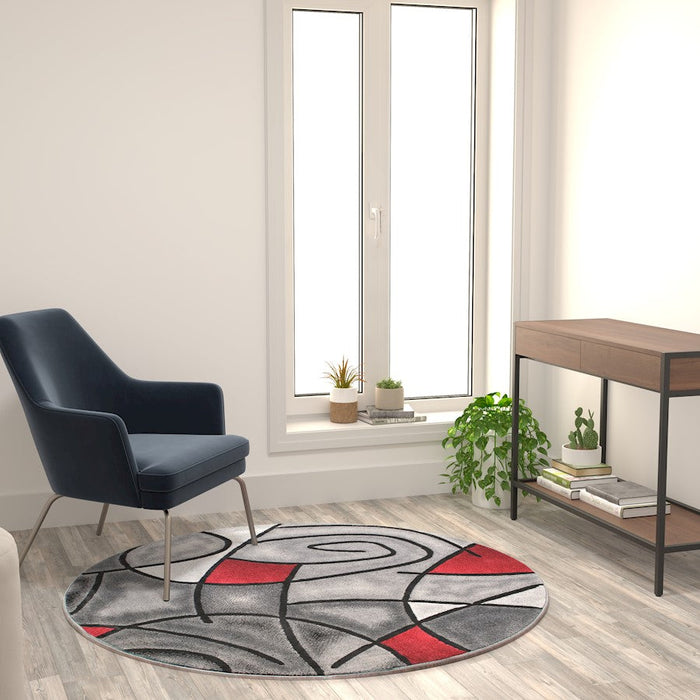 Flash Furniture Jubilee 5X5 Round Abstract Rug