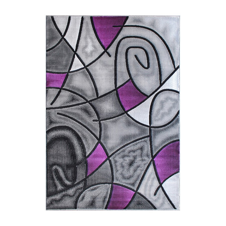 Flash Furniture Jubilee 5X7 Abstract Area Rug, Purple - ACD-RGTRZ860-57-PU-GG