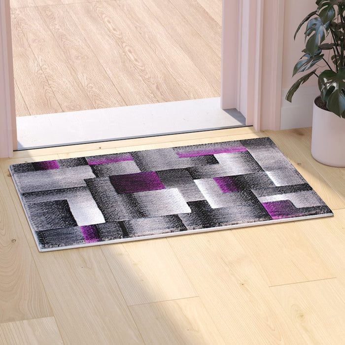 Flash Furniture Elio 2X3 Block Area Rug