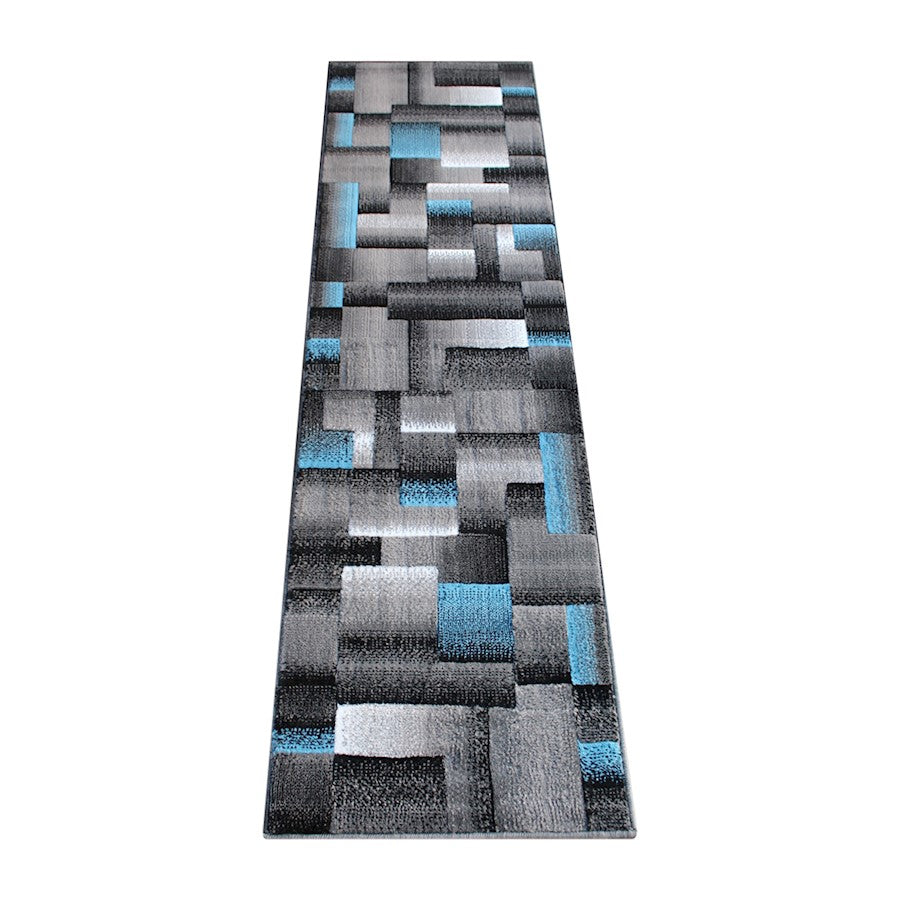 Flash Furniture Elio 2X7 Block Area Rug, Blue - ACD-RGTRZ861-27-BL-GG